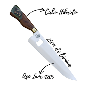 Faca Churrasco Artesanal Personalizada Picanheira Nelore | Aço Inox 10"