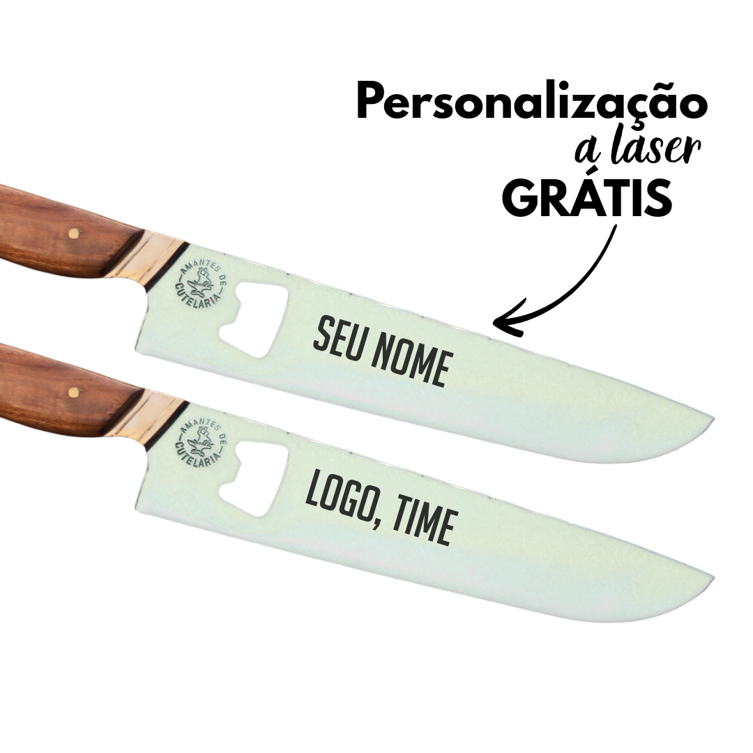 Faca Churrasco Picanheira Abridor Personalizada | Aço Inox 8"