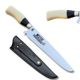 Faca Churrasco Artesanal Picanheira Mestre Churrasqueiro Preto e Branco | Aço Inox 10"