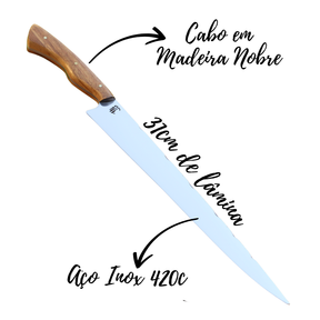 Faca Churrasco Artesanal Personalizada Língua de Chimango | Aço Inox 12"