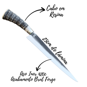 Faca Artesanal para Churrasco Personalizada | Presente | Cervo, Tatu, Cavalo