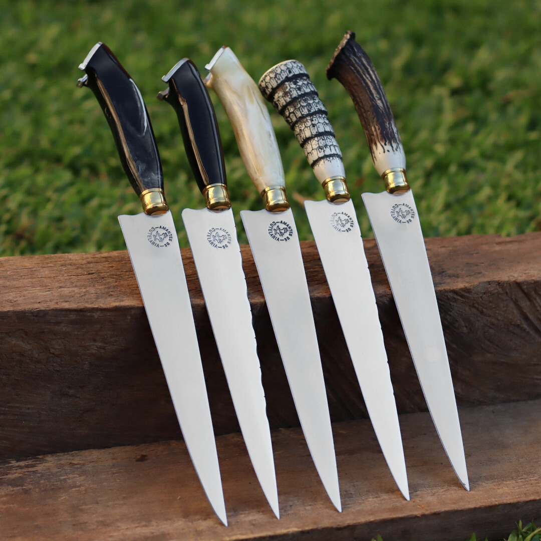Faca Artesanal para Churrasco Personalizada | Presente | Cervo, Tatu, Cavalo