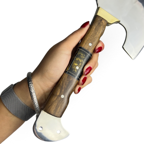 Machado Artesanal 39cm - Cabo Full Tang Madeira e Resina com Quebra Gelo