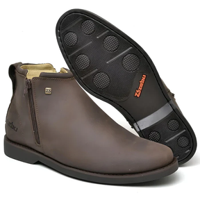 Bota Masculina em Couro ZS - (Palmilha Ortopédica) + Brindes