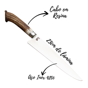 Faca Artesanal para Churrasco Personalizada Chifre | 9' polegadas