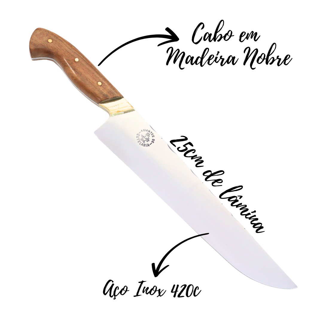 Faca Churrasco Artesanal Picanheira Tradicional | Aço Inox 10"