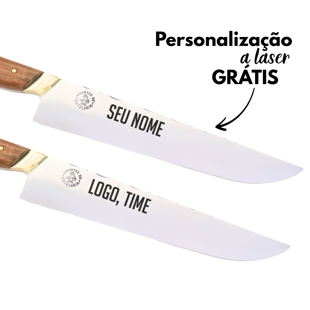 Faca Churrasco Artesanal Picanheira Tradicional | Aço Inox 10"