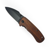 Canivete Tático 15cm - Cabo de Madeira Natural