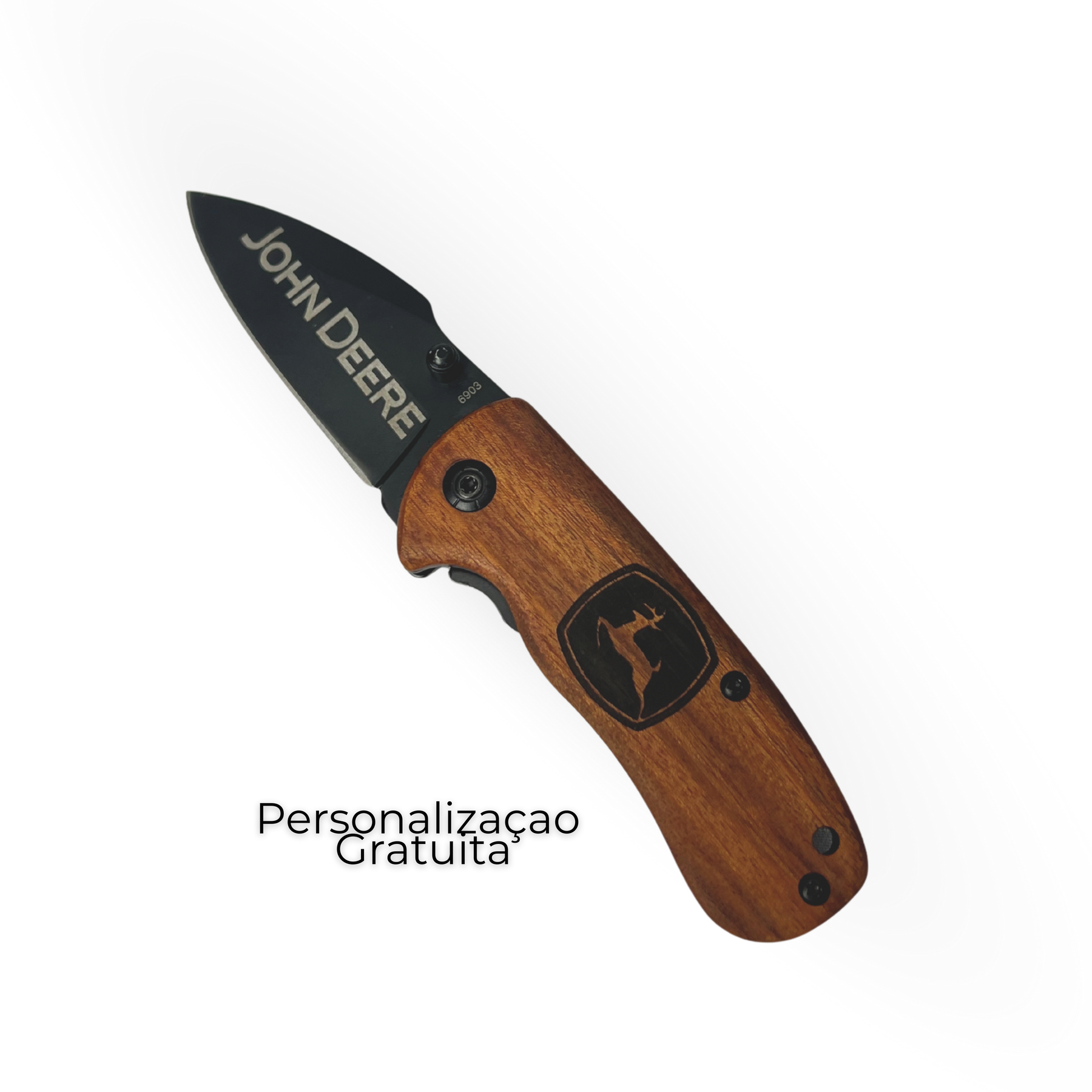 Canivete Tático 15cm - Cabo de Madeira Natural