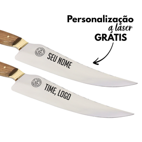 Faca Churrasco Artesanal Personalizada BBQ Fileteira | Aço Inox 9"