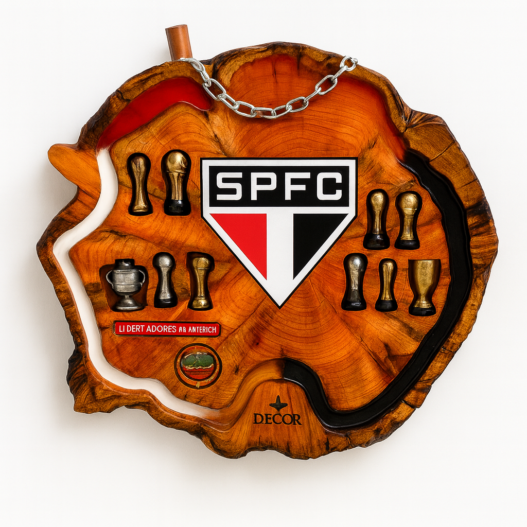 Tábua Rústica Personalizada - São Paulo + Kit Churrasco Personalizado