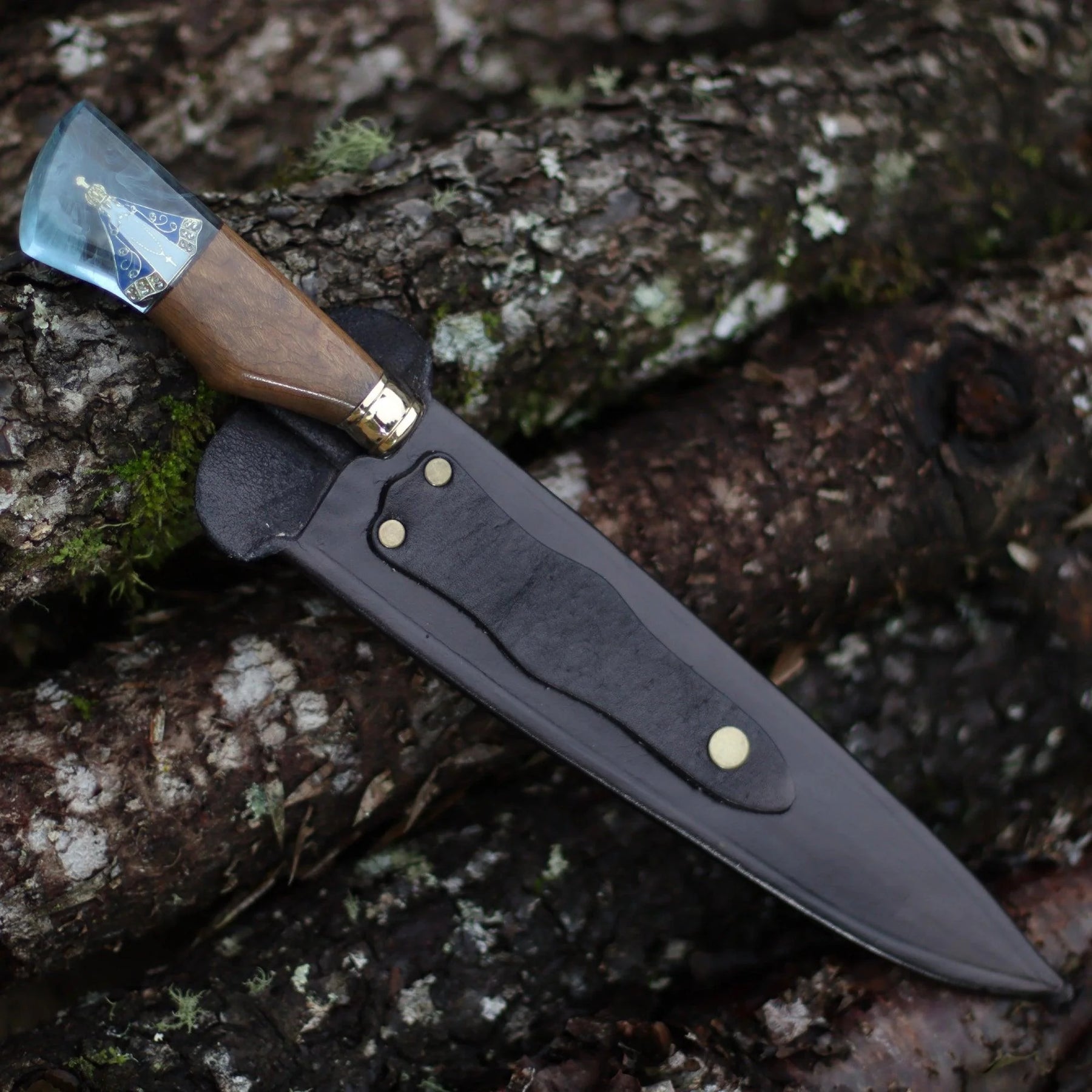 Faca Churrasco Artesanal Personalizada Nossa Senhora | Aço Inox 10"