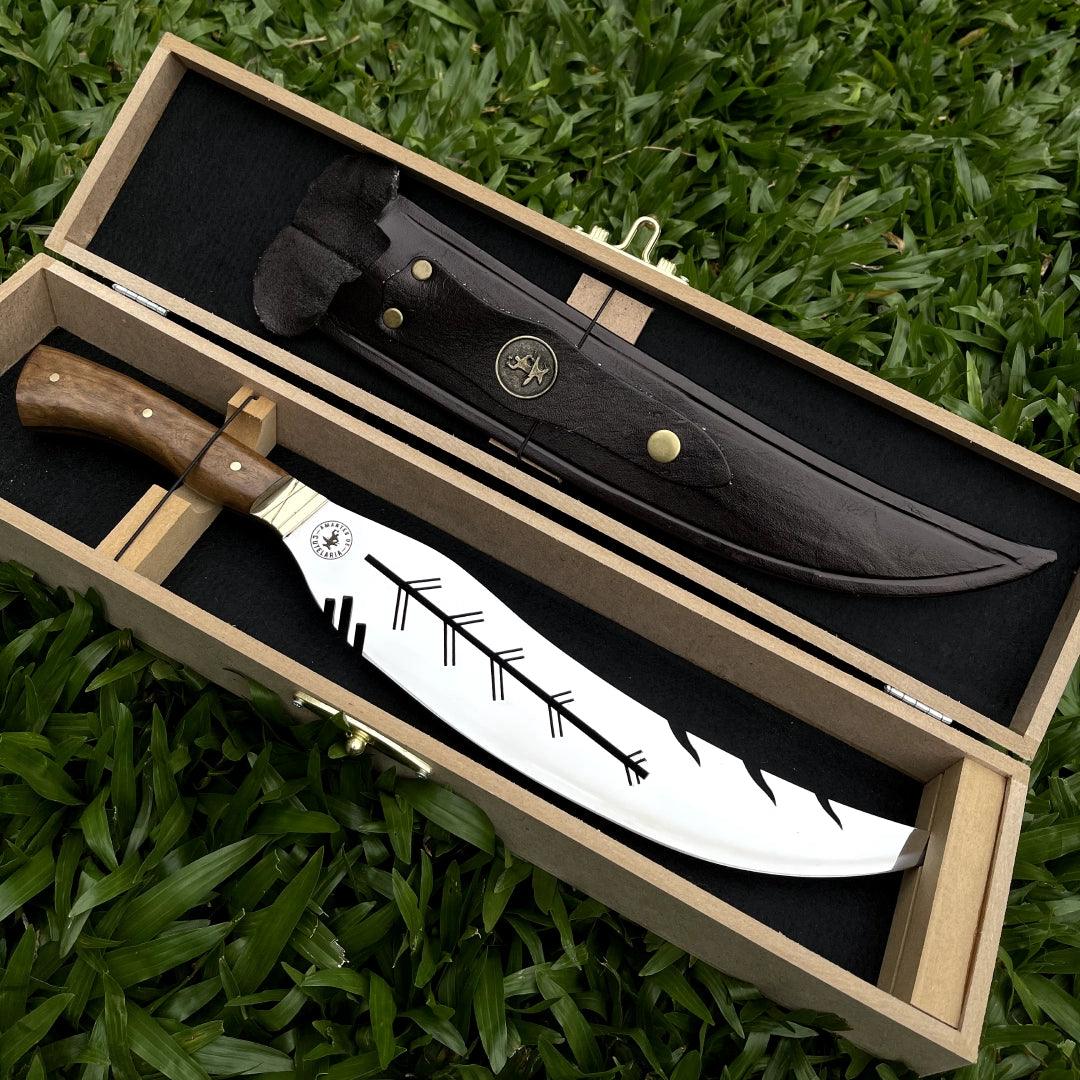 Faca Churrasco Artesanal Personalizada Turca Folha | Aço Inox 11"