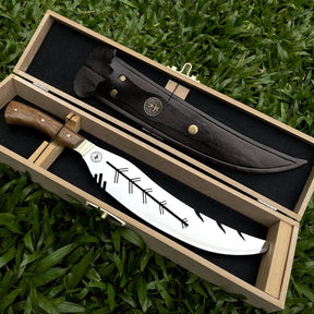 Faca Churrasco Artesanal Personalizada Turca Folha | Aço Inox 11"