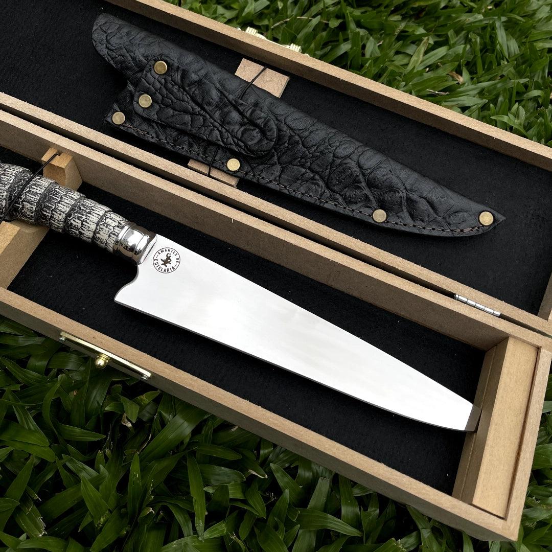 Faca Churrasco Artesanal Picanheira Rabo de Tatu | Aço Inox 9"