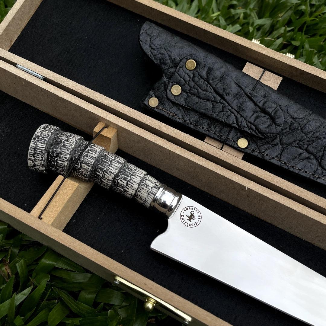 Faca Churrasco Artesanal Picanheira Rabo de Tatu | Aço Inox 9"