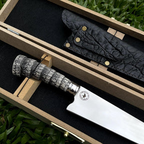 Faca Churrasco Artesanal Picanheira Rabo de Tatu | Aço Inox 9"