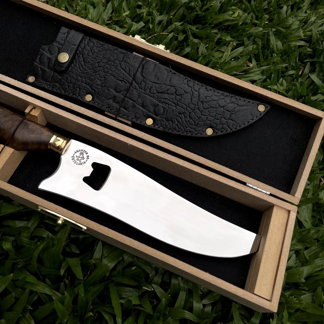 Faca Churrasco Artesanal Personalizada Premium com Abridor | Aço Inox 10"