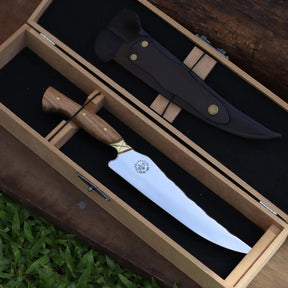 Faca Churrasco Artesanal Personalizada BBQ Fileteira | Aço Inox 9"