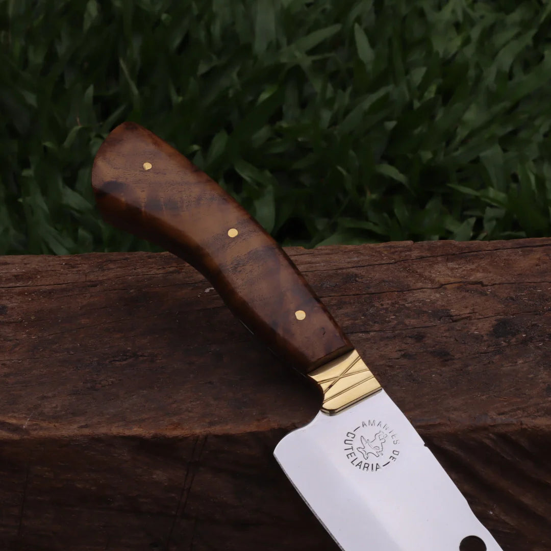 Faca Churrasco Artesanal Personalizada Furada | Aço Inox 10"