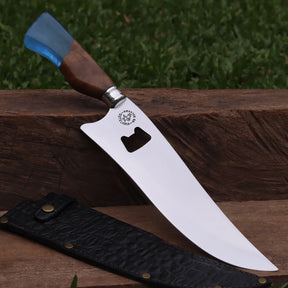 Faca Churrasco Artesanal Personalizada Premium com Abridor | Aço Inox 10"