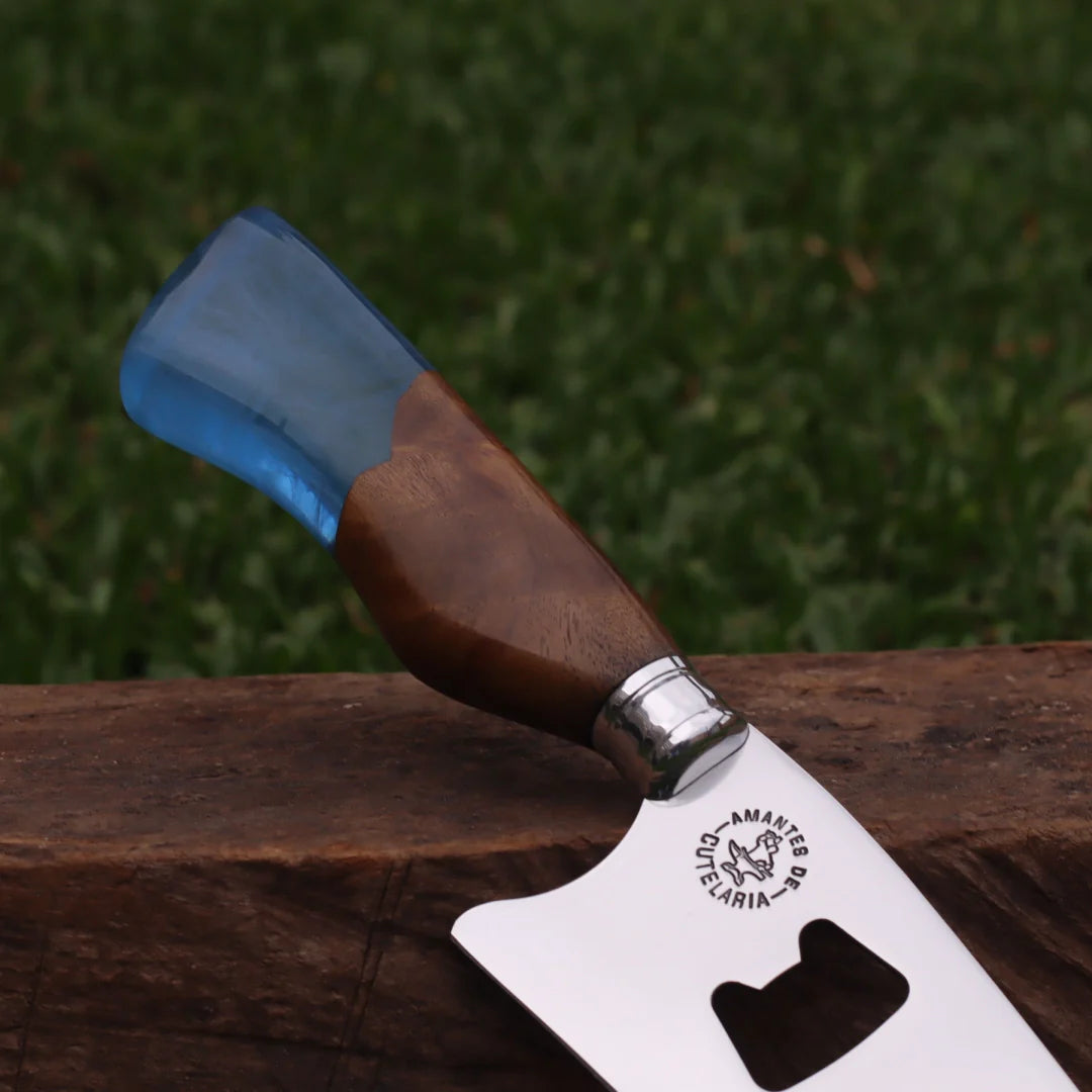 Faca Churrasco Artesanal Personalizada Premium com Abridor | Aço Inox 10"