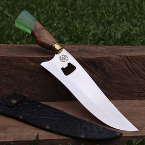 Faca Churrasco Artesanal Personalizada Premium com Abridor | Aço Inox 10"