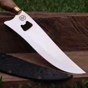 Faca Churrasco Artesanal Personalizada Premium com Abridor | Aço Inox 10"