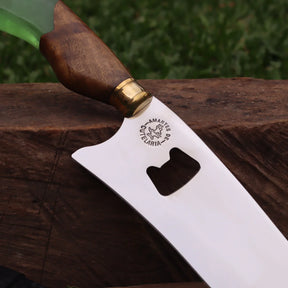 Faca Churrasco Artesanal Personalizada Premium com Abridor | Aço Inox 10"