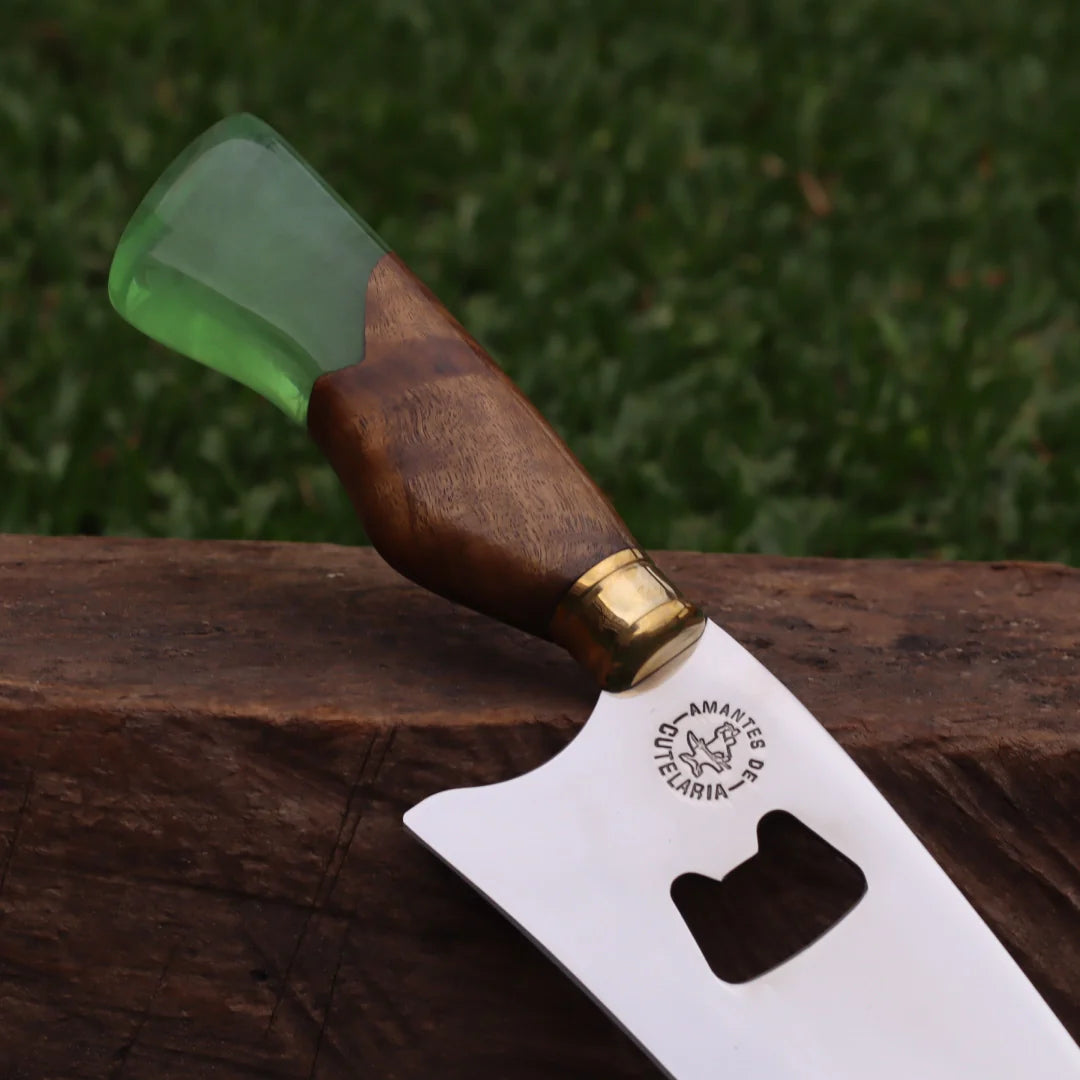 Faca Churrasco Artesanal Personalizada Premium com Abridor | Aço Inox 10"