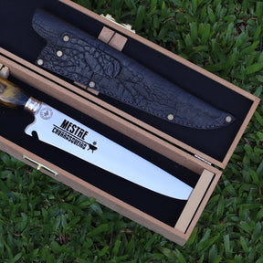 Faca Churrasco Artesanal Picanheira Mestre Churrasqueiro | Aço Inox 10"