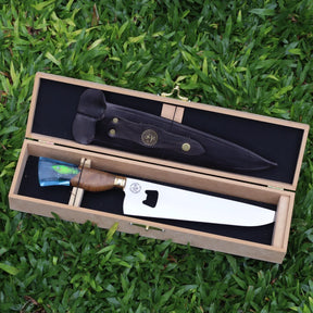 Faca Churrasco Artesanal Personalizada Picanheira Isca | Aço Inox 10"