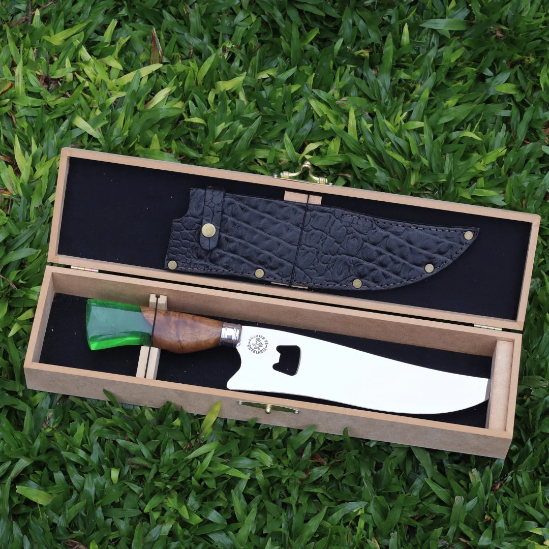 Faca Churrasco Artesanal Personalizada Premium com Abridor | Aço Inox 10"