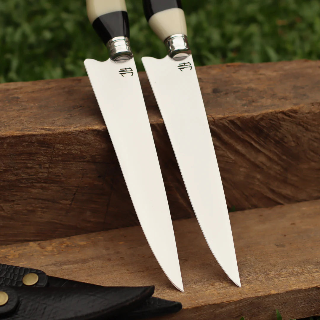 Kit 2 Facas Artesanais para Churrasco Aço Inox  | 9"