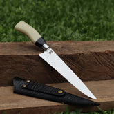 Faca Churrasco Artesanal Picanheira Cabo de Osso | Aço Inox 9"