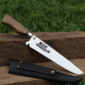 Faca Churrasco Artesanal Picanheira Mestre Churrasqueiro Cabo em Madeira | Aço Inox 10"