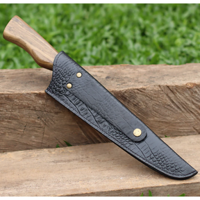 Faca Churrasco Artesanal Picanheira Mestre Churrasqueiro Cabo em Madeira | Aço Inox 10"