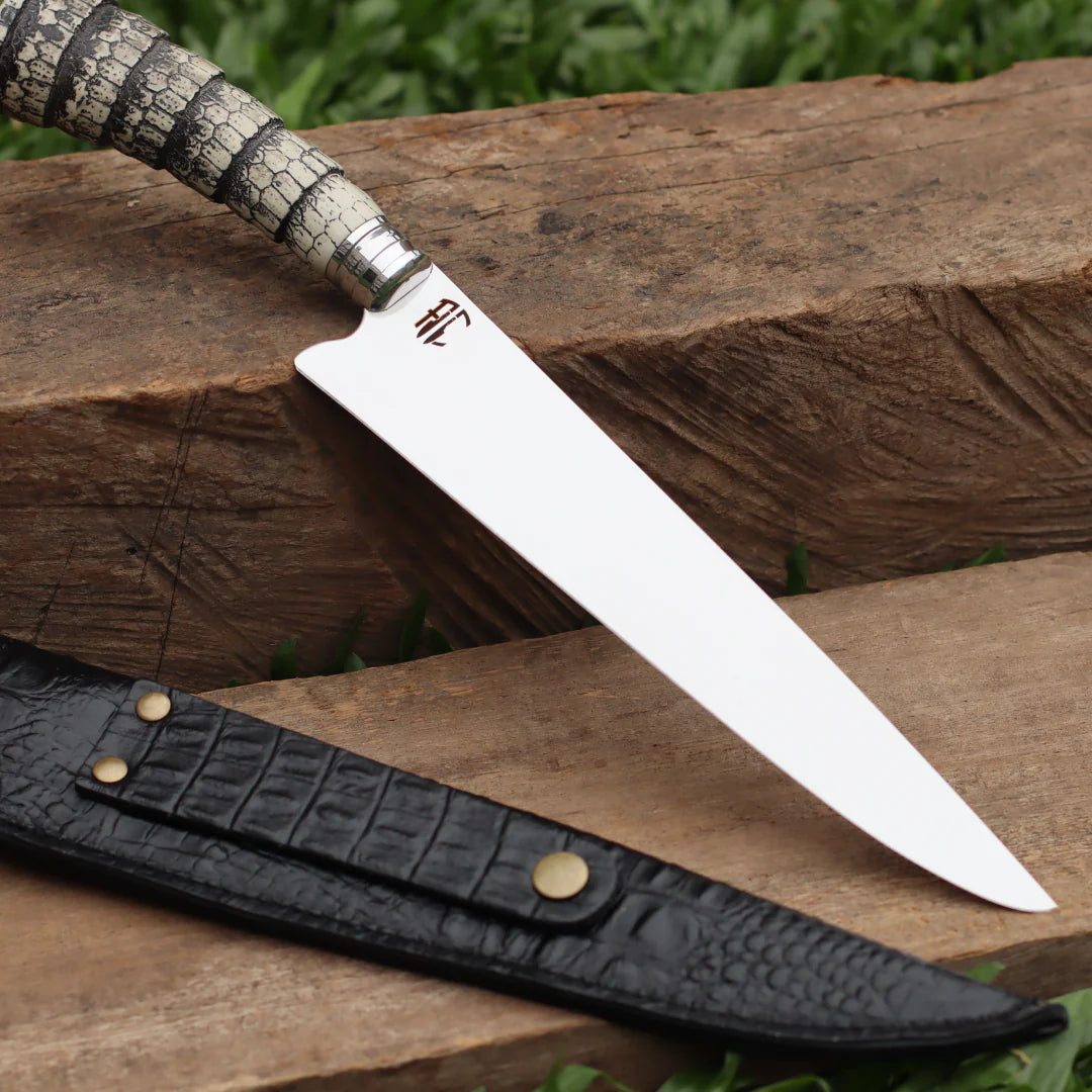 Faca Churrasco Artesanal Picanheira Rabo de Tatu | Aço Inox 9"