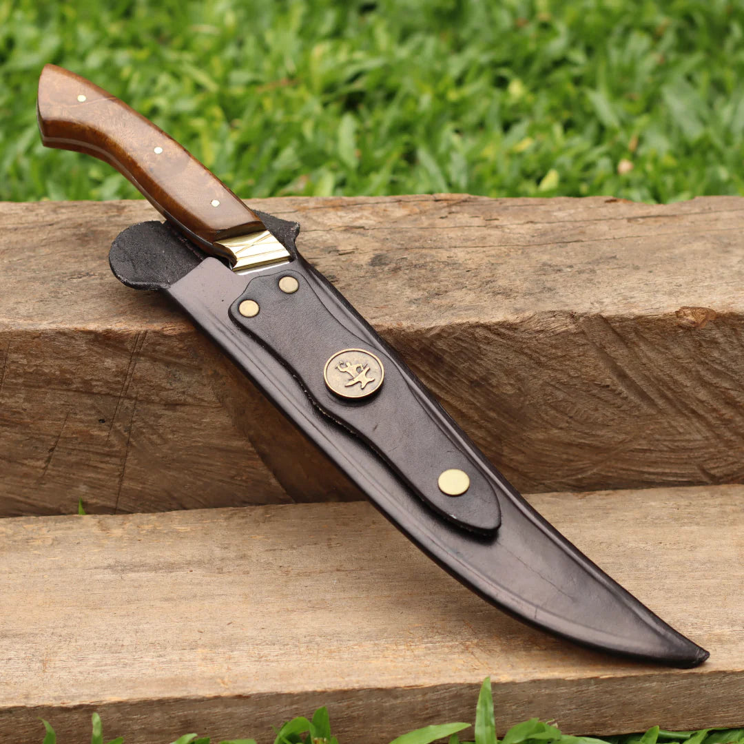 Faca Churrasco Artesanal Personalizada Turca Furada | Aço Inox 10"