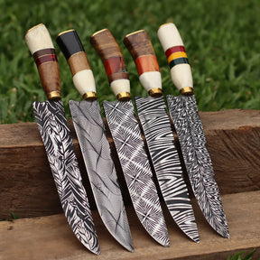 Faca Artesanal para Churrasco Texturizada Sortidas | 10"