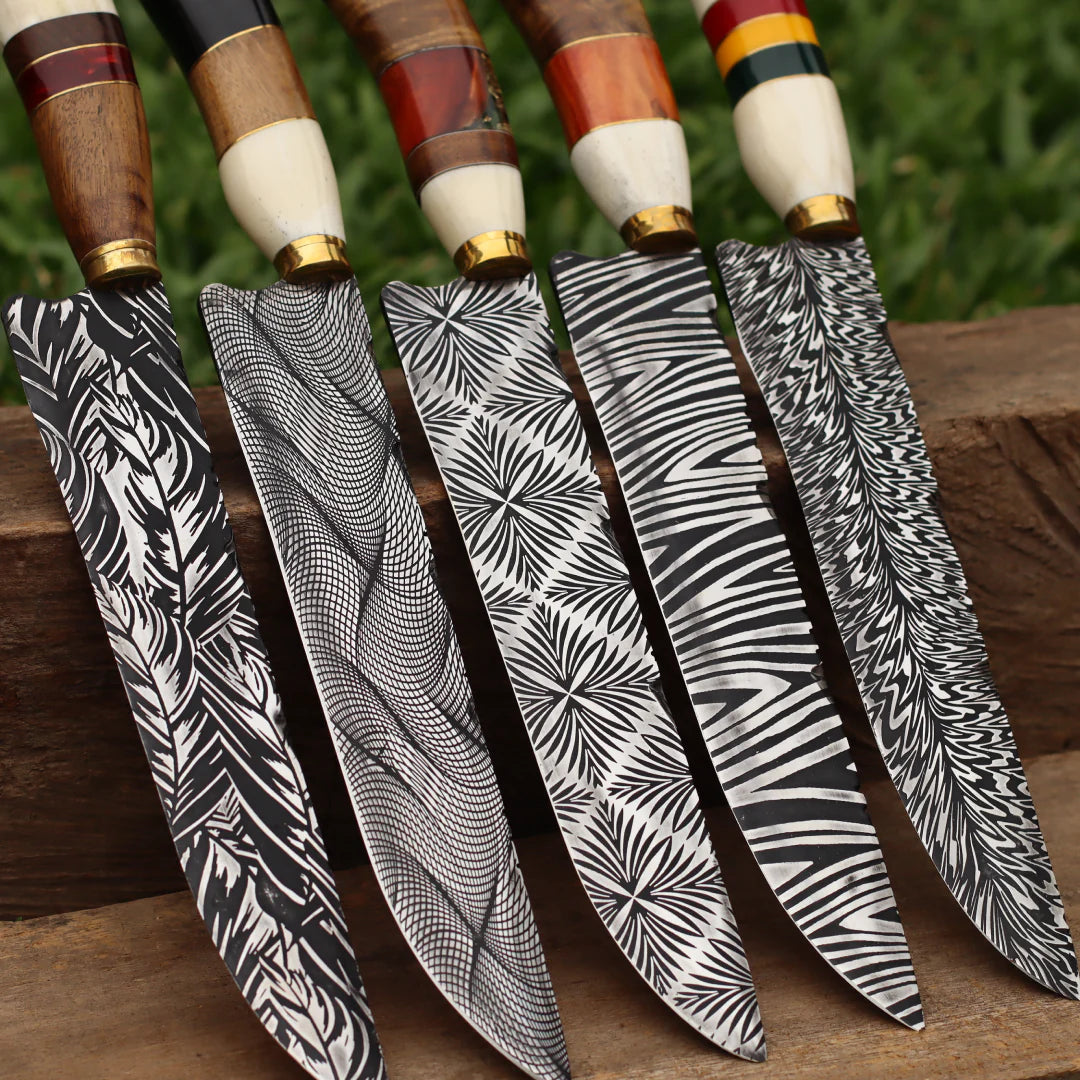 Faca Artesanal para Churrasco Texturizada Sortidas | 10"