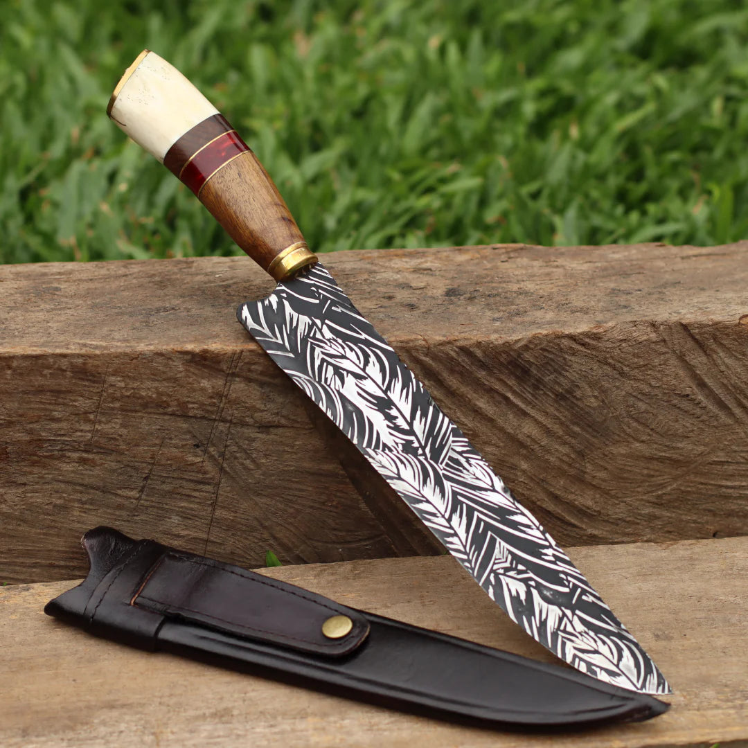 Faca Artesanal para Churrasco Texturizada Sortidas | 10"