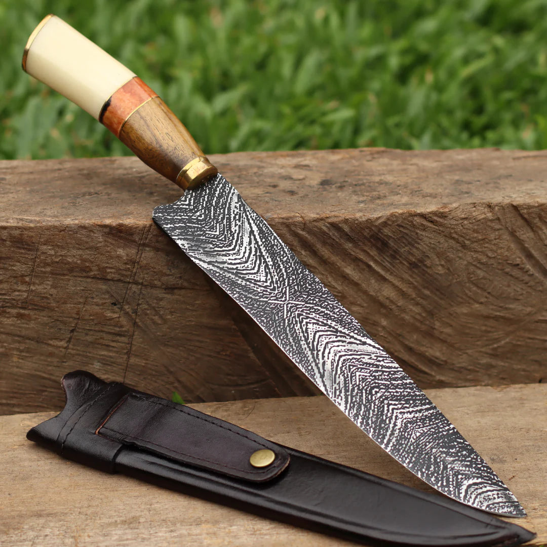 Faca Artesanal para Churrasco Texturizada Sortidas | 10"