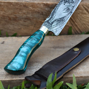 Faca Artesanal para Churrasco Texturizada Figuras Sortidas| 10"