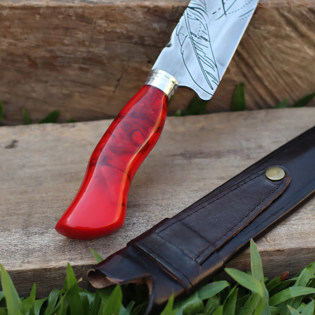 Faca Artesanal para Churrasco Texturizada Figuras Sortidas| 10"