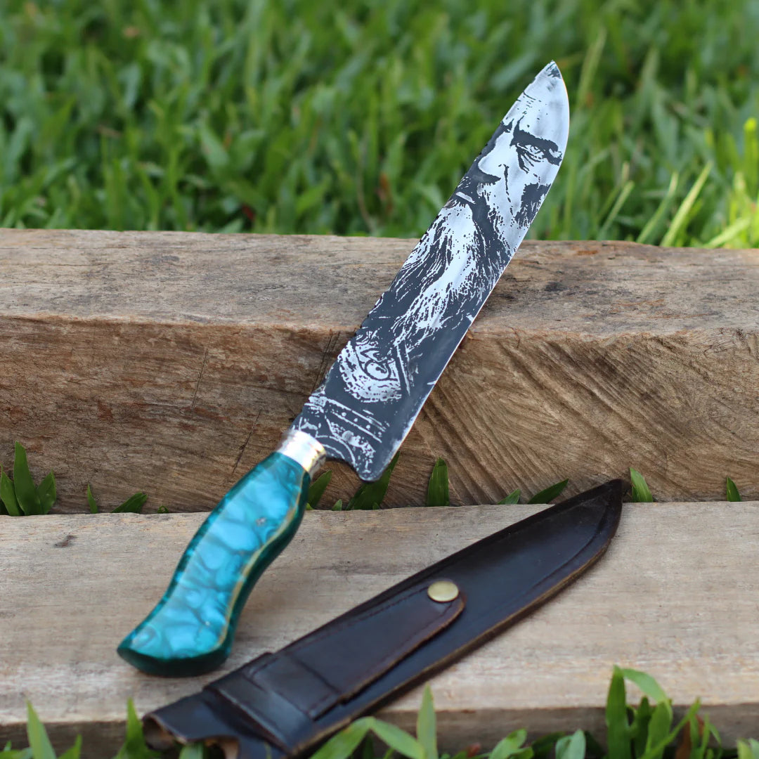 Faca Artesanal para Churrasco Texturizada Figuras Sortidas| 10"