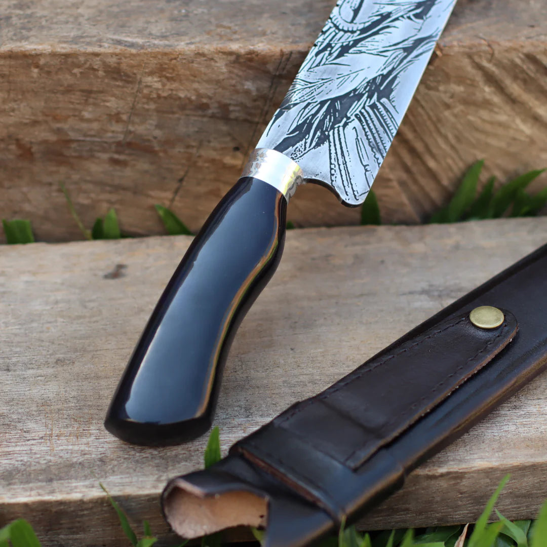 Faca Artesanal para Churrasco Texturizada Figuras Sortidas| 10"