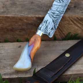 Faca Artesanal para Churrasco Texturizada Figuras Sortidas| 10"