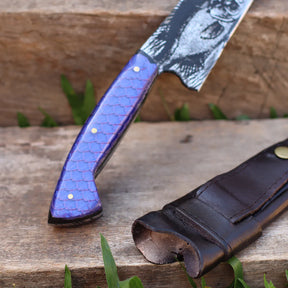 Faca Artesanal para Churrasco Texturizada Figuras Sortidas| 10"