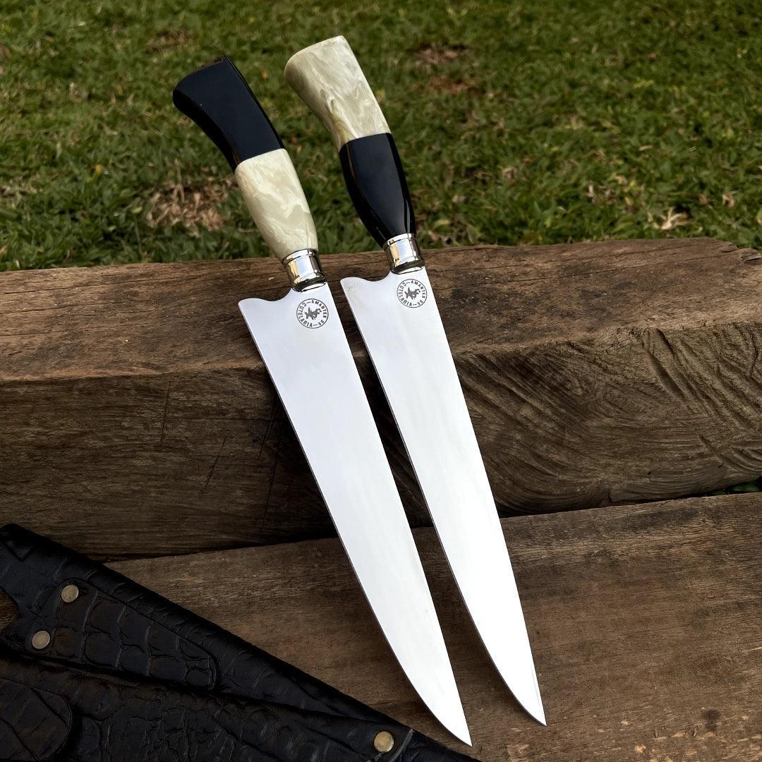 Faca Artesanal para Churrasco Personalizada 9" - Cabos Variados